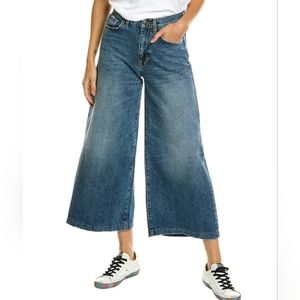 Current/Elliott Women's Wide Leg Crop Jean Size 28 NWT Bromes Blue